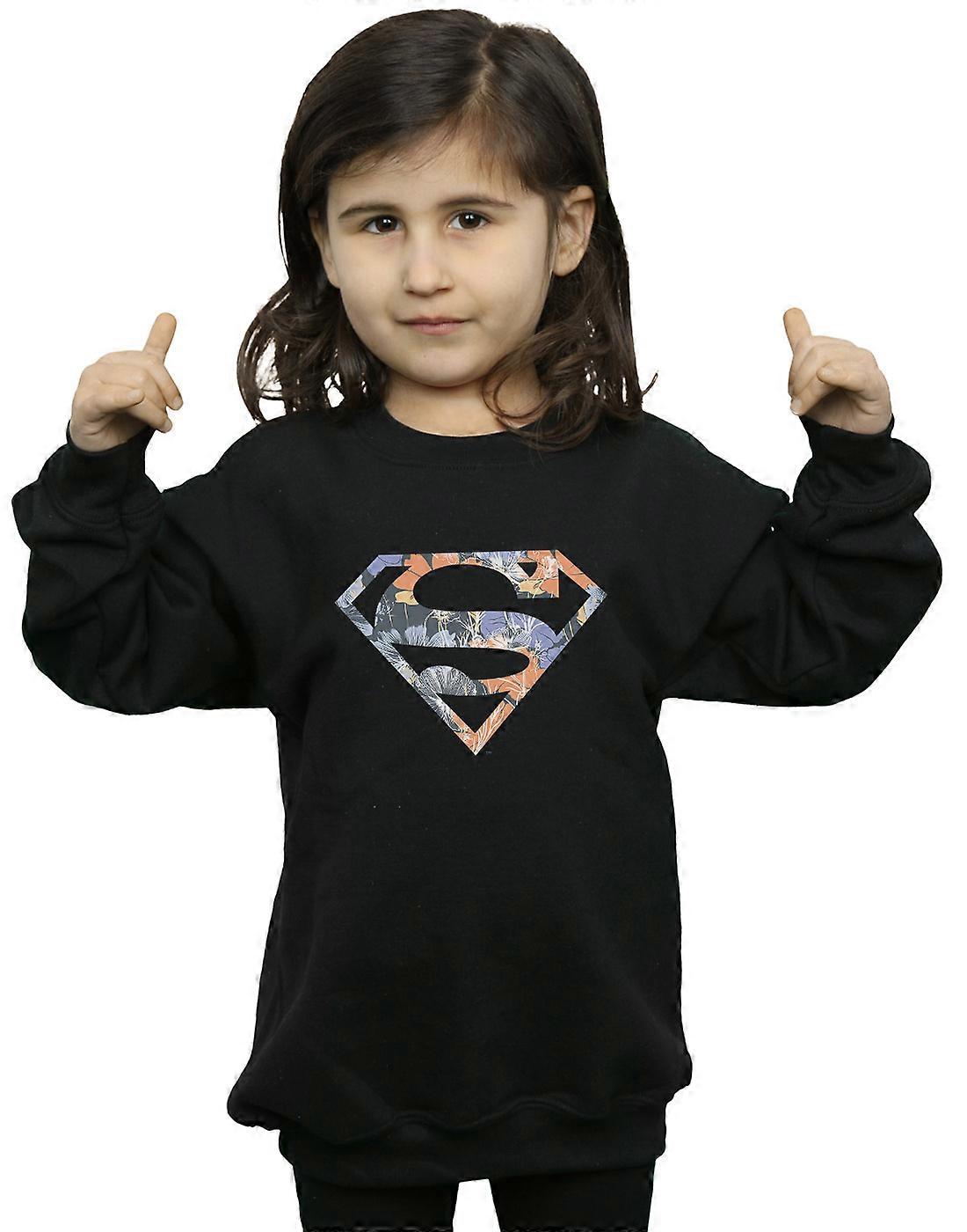 DC Comics niñas Superman Logo Floral 2 sudadera