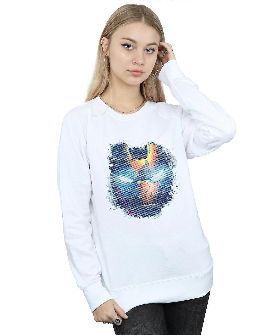 Marvel Women's Iron Man Distressed Head Sweatshirt