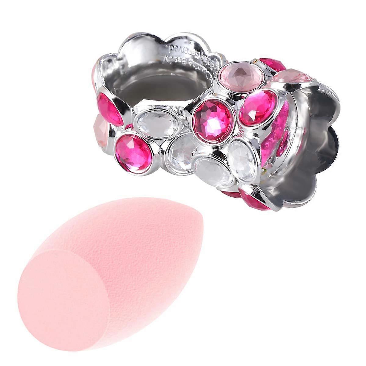 Makeup Eggs Holder Powder Puff Stand Holder for Storage Use 2Pcs Silver