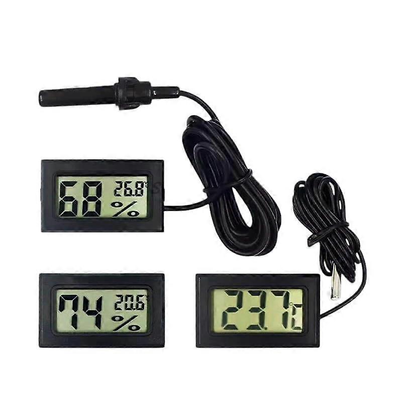 Digital Temperature Display LCD Thermometer with Probe for Greenhouse Car Home Precision