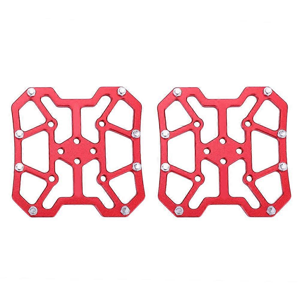 Aluminum Alloy Clipless Pedal Adapters for SPD with Easy Pedal Conversion, Quick Install, Red Pair