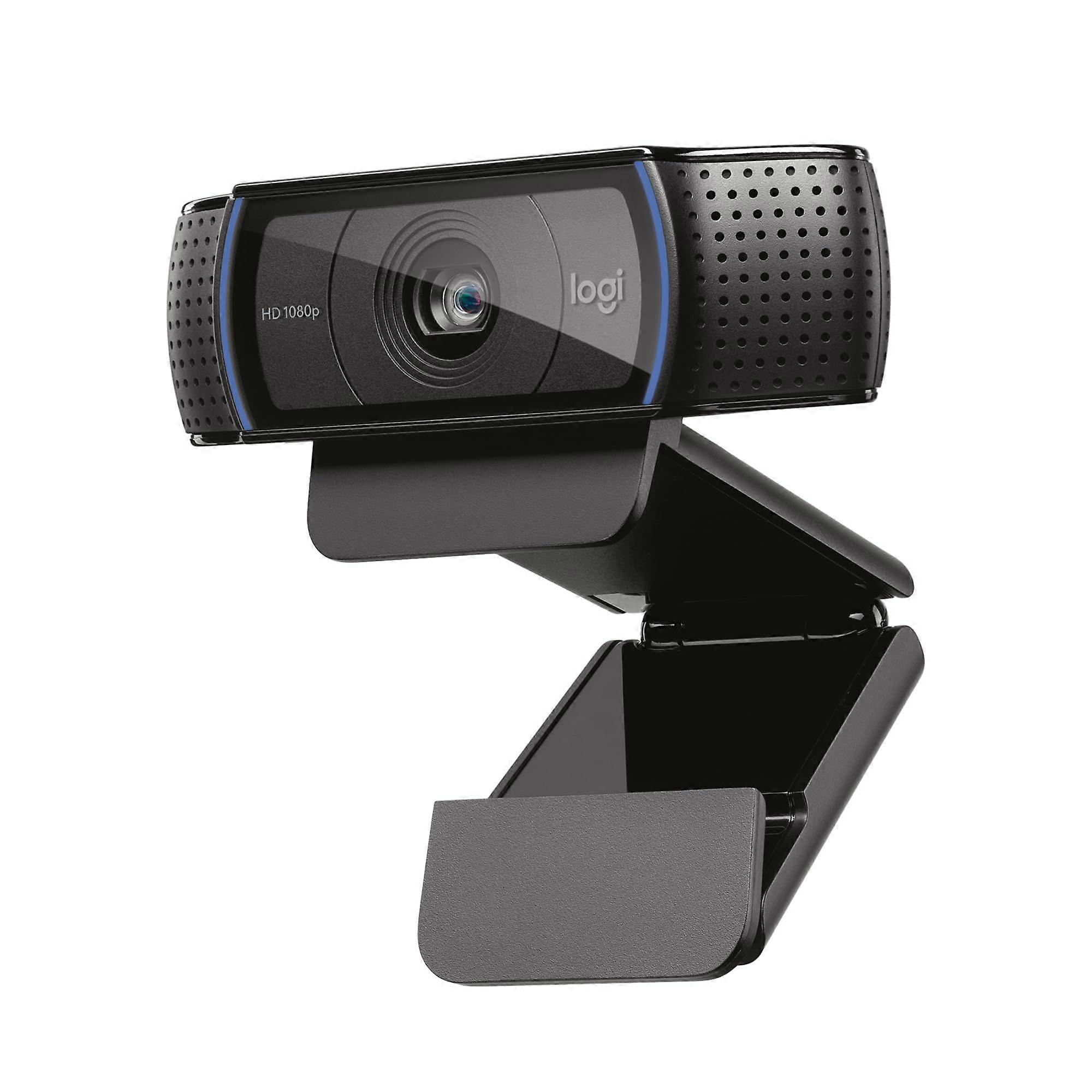 Webcam 1080p with Microphone, Full HD Streaming, Stereo Audio, Light Correction, Privacy Shutter, Black