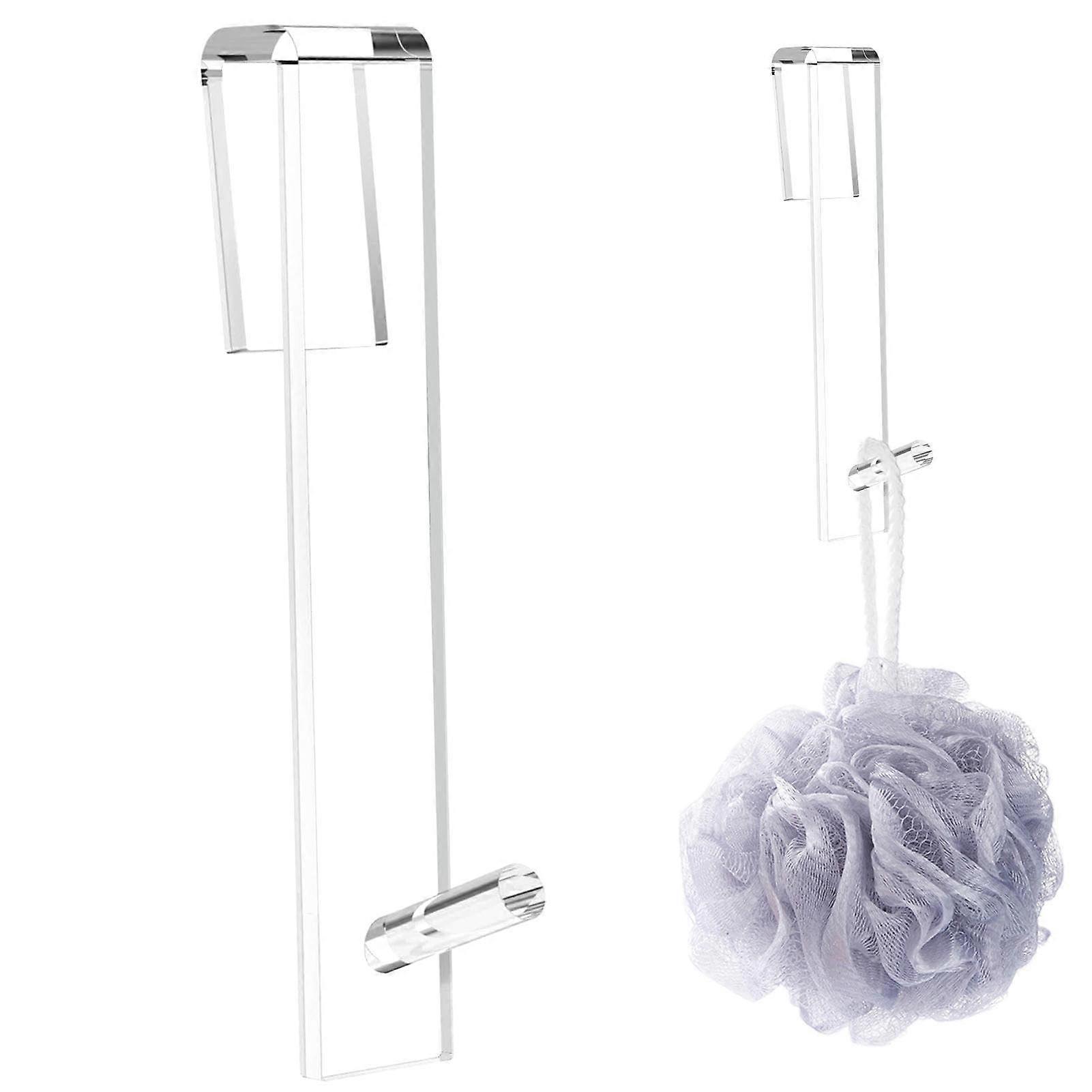Shower Door Hooks Acrylic No Drill Towel Hangers Rust Resistant AntiSlip SpaceSaving Storage