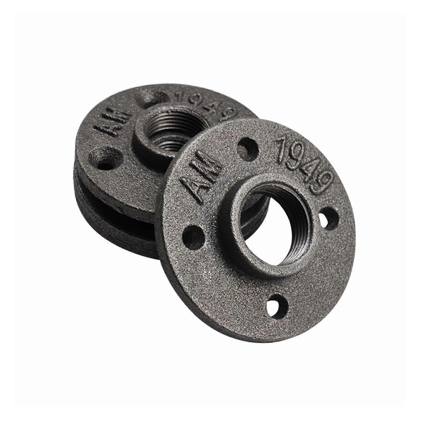 2pcs DN15 Malleable Iron 4 Hole Pipe Flange with RustResistant Finish for Wall Mount