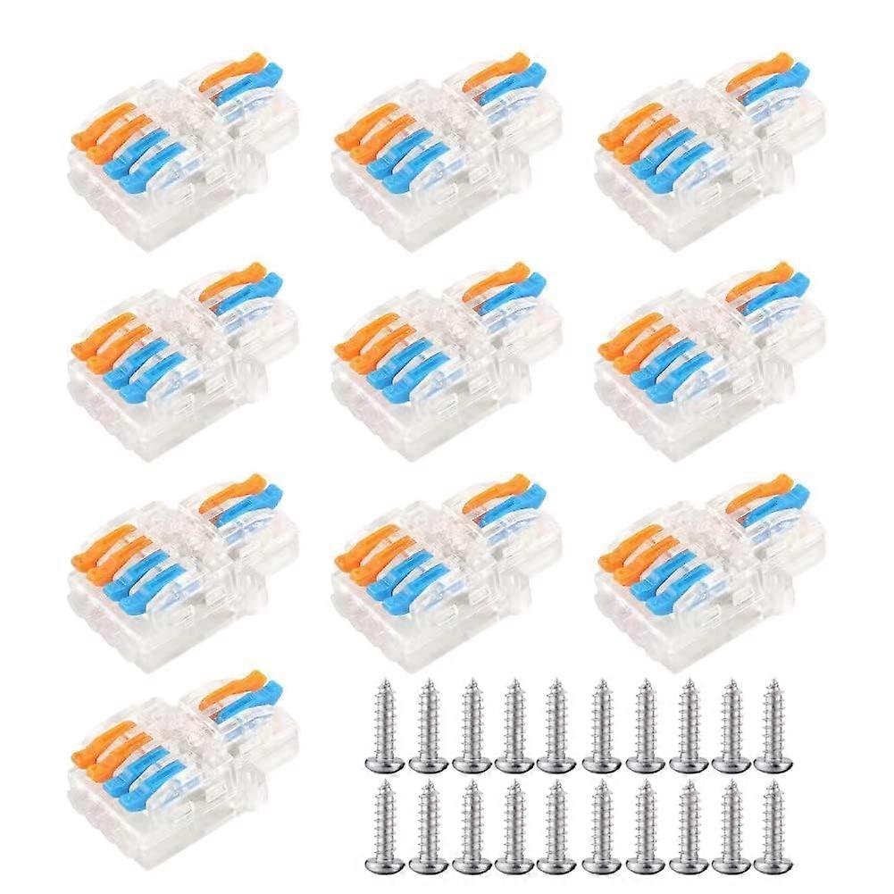10 PCS Clear Lever Wire Connectors Quick Wire Connection Pushin Terminal Block Reusable