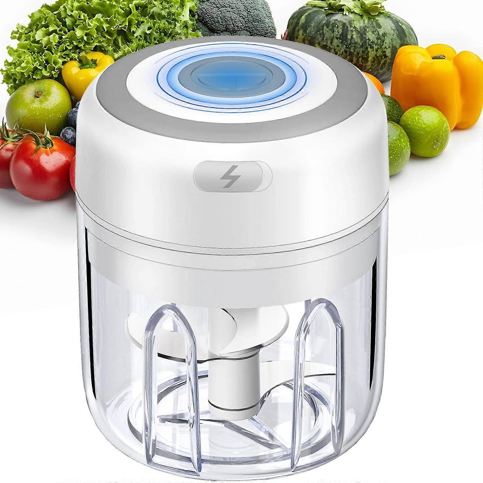 Electric Food Chopper USB Rechargeable Mini Vegetable Processor with OneButton Control for Meat Garlic Onion