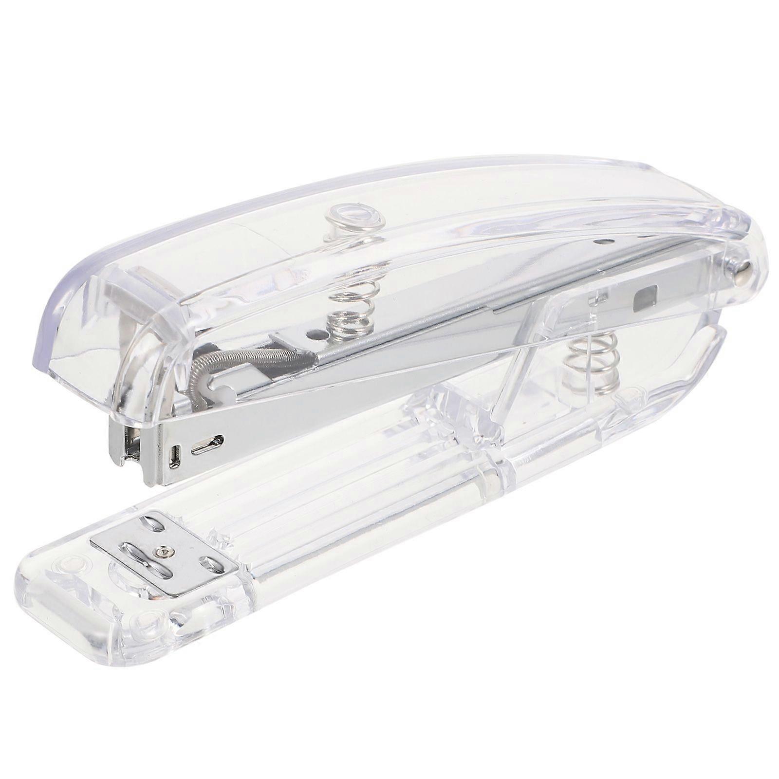 1pc Transparent Stapler Plastic Binding Machine Book Binding Tool Stapling Tool