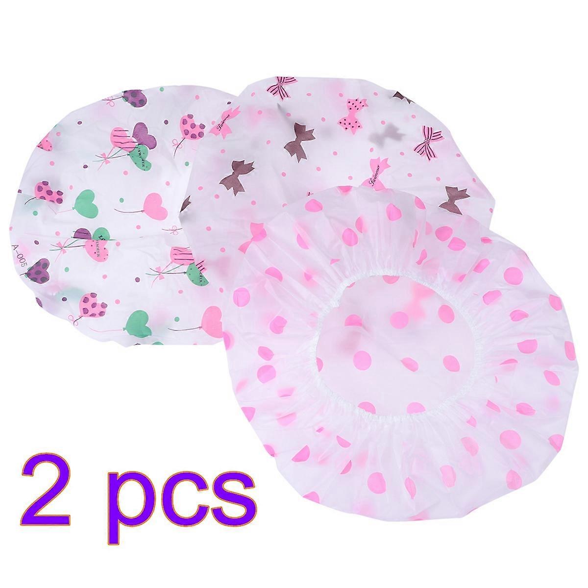 Elastic Shower Caps Plastic Bathing Cap 6Pcs for Women