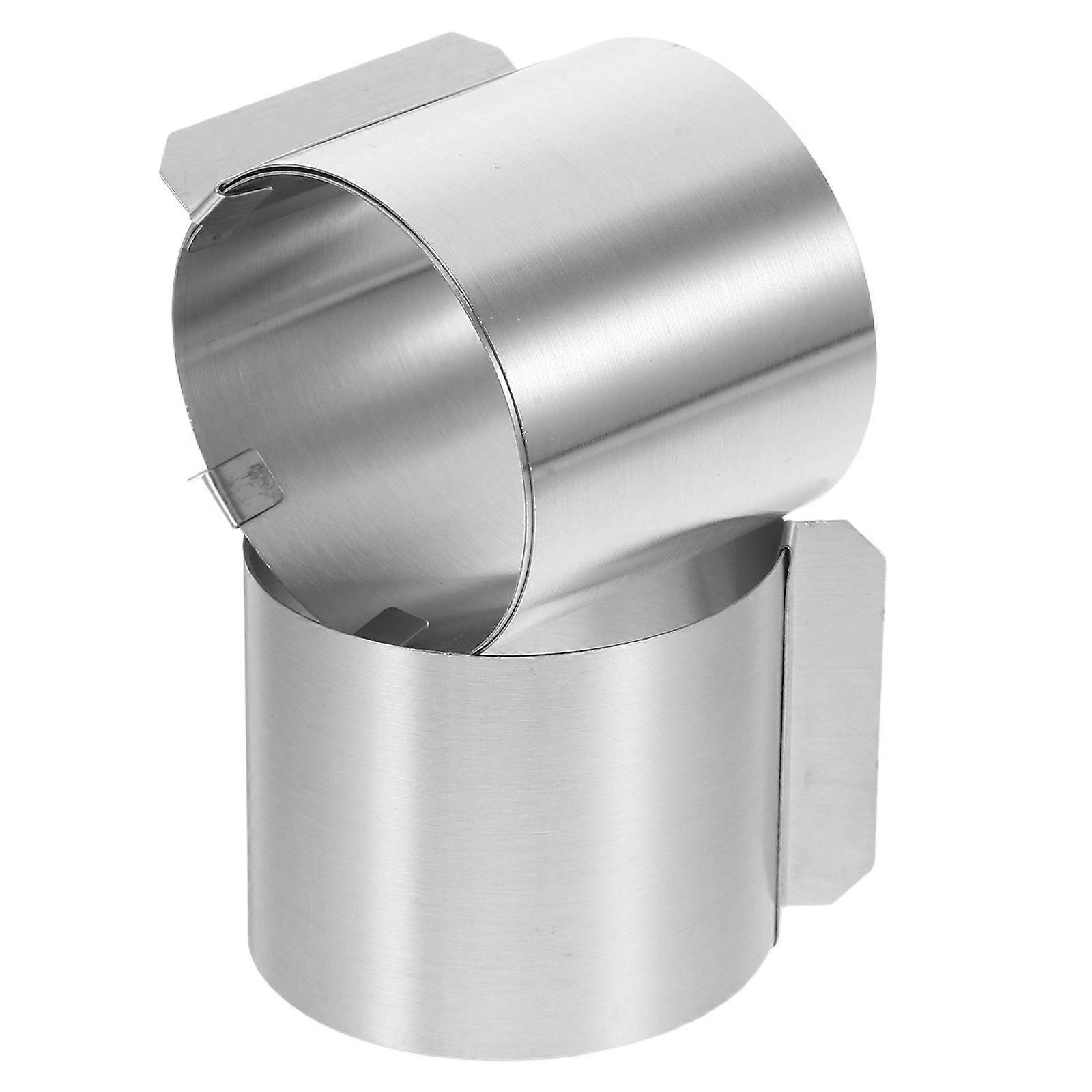 2pcs 6-10cm Stainless Steel Round Mousse Cutter Adjustable Mouse Cake Mold Baking Tool