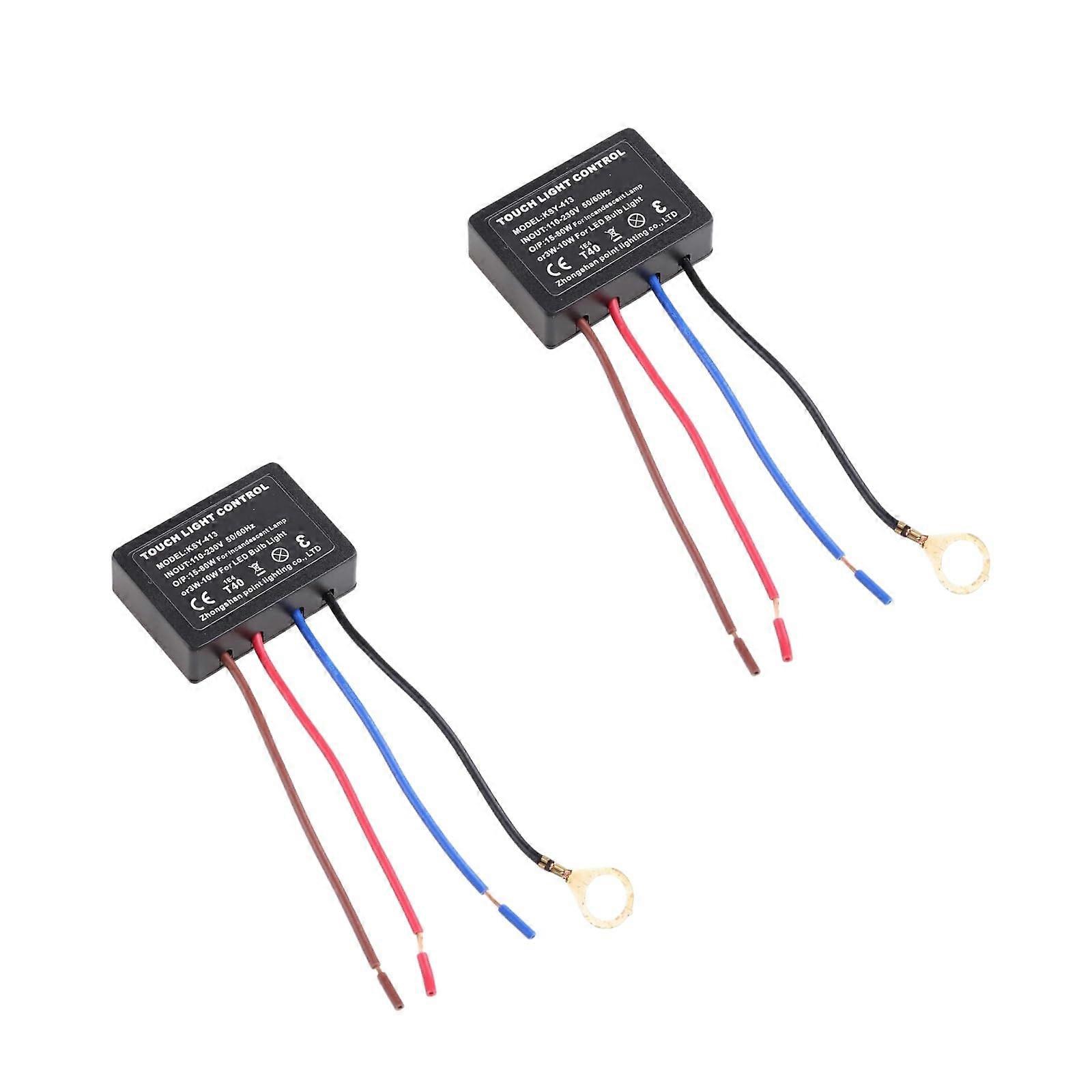 2Pcs Touch Lamp Control Module with 3 Way Touch Dimmer Switch, Sensor Replacement Kit for Dimmable Bulbs