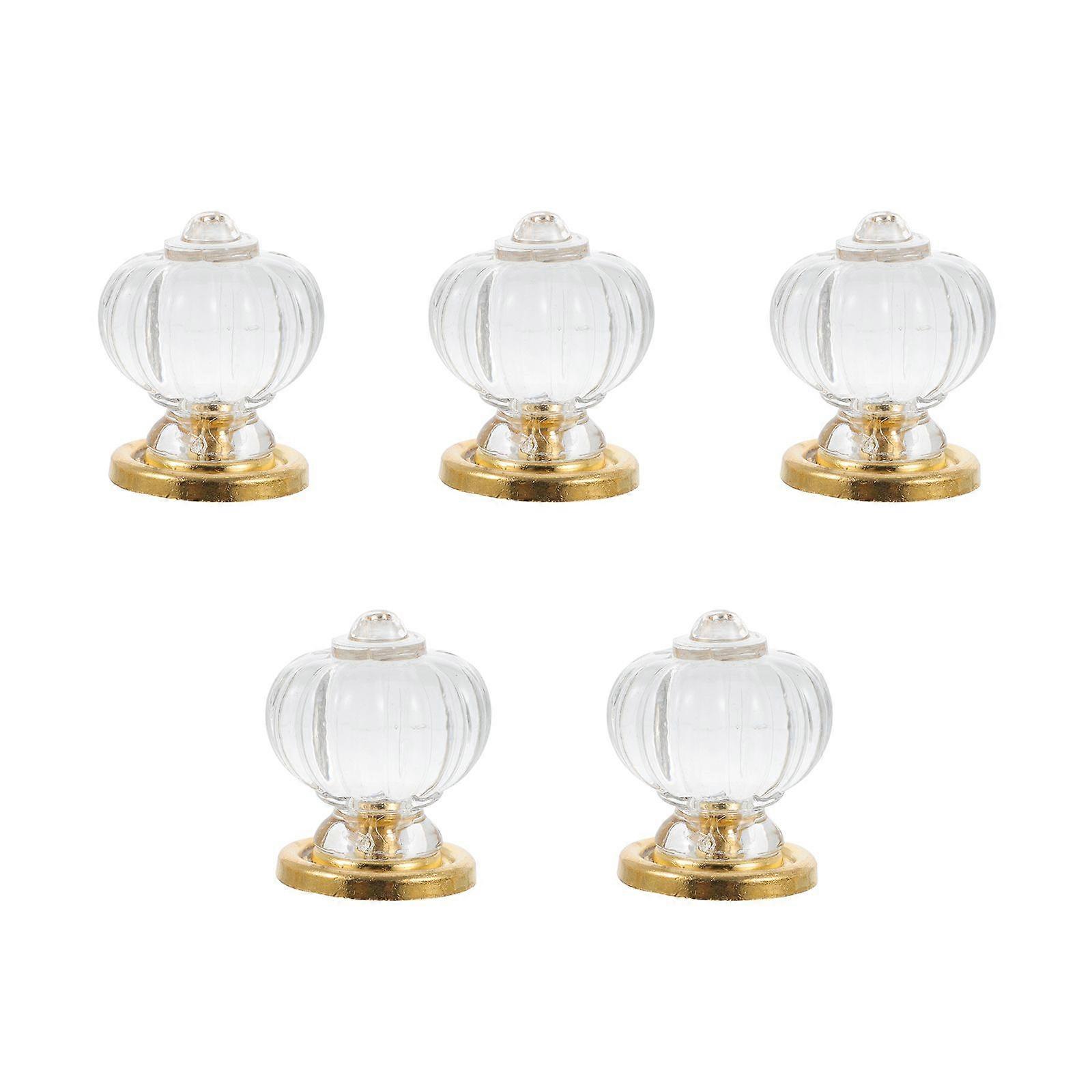 5pcs Crystal Clear Doorknobs Cupboard Cabinet Drawer Door Knobs Pull Handles