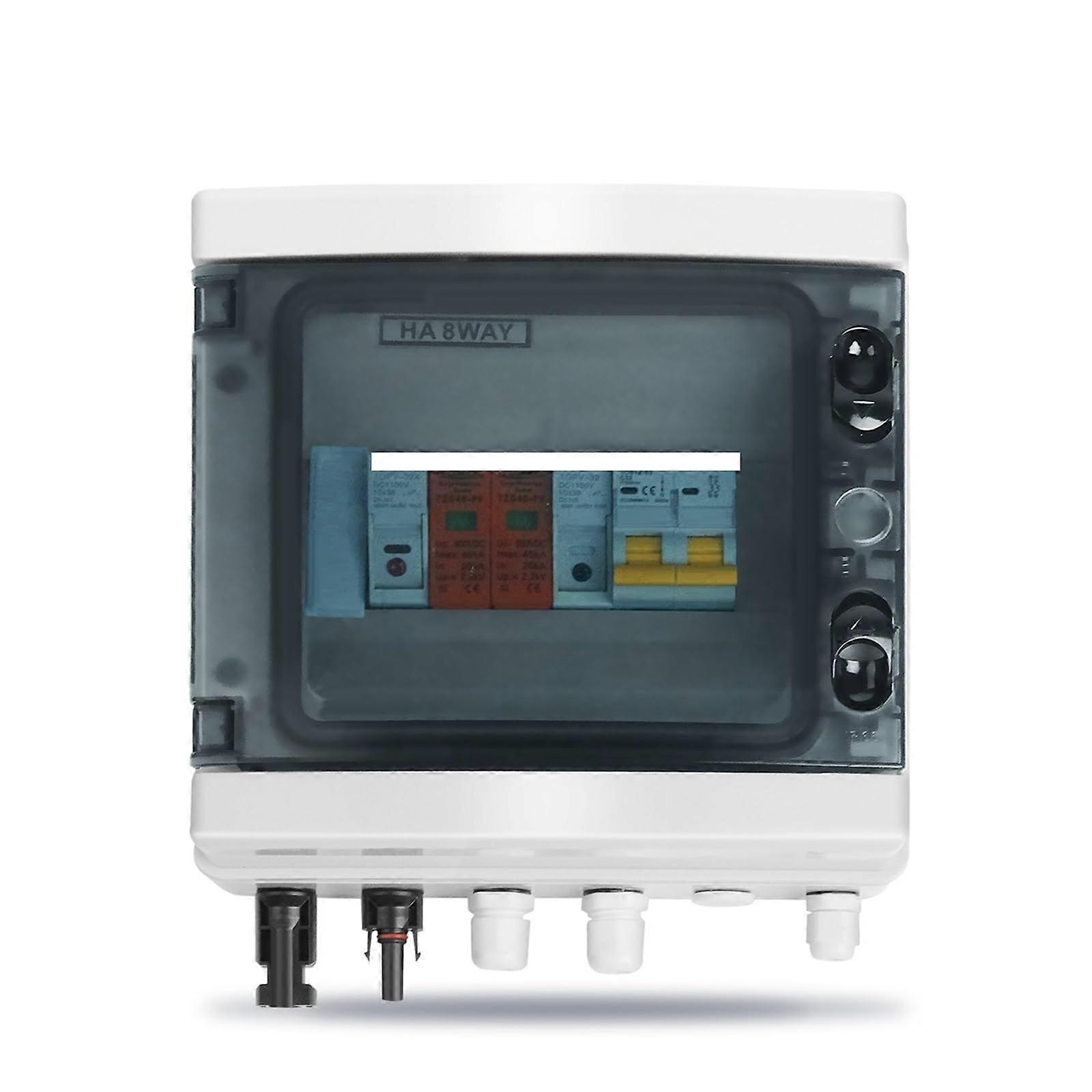 Solar PV Combiner Box with Fuse and MCB, IP65 DC 600V Single String Centralized Protection 32A