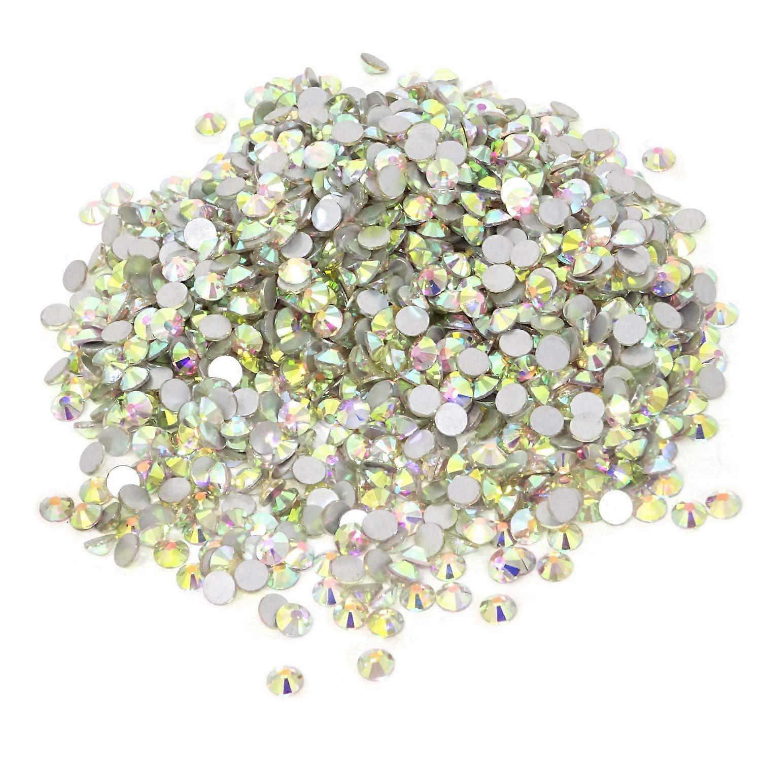 1440pcs 5mm AB Flatback Crystal Rhinestones for Crafts, Uniform Size and Enhanced Light Reflection