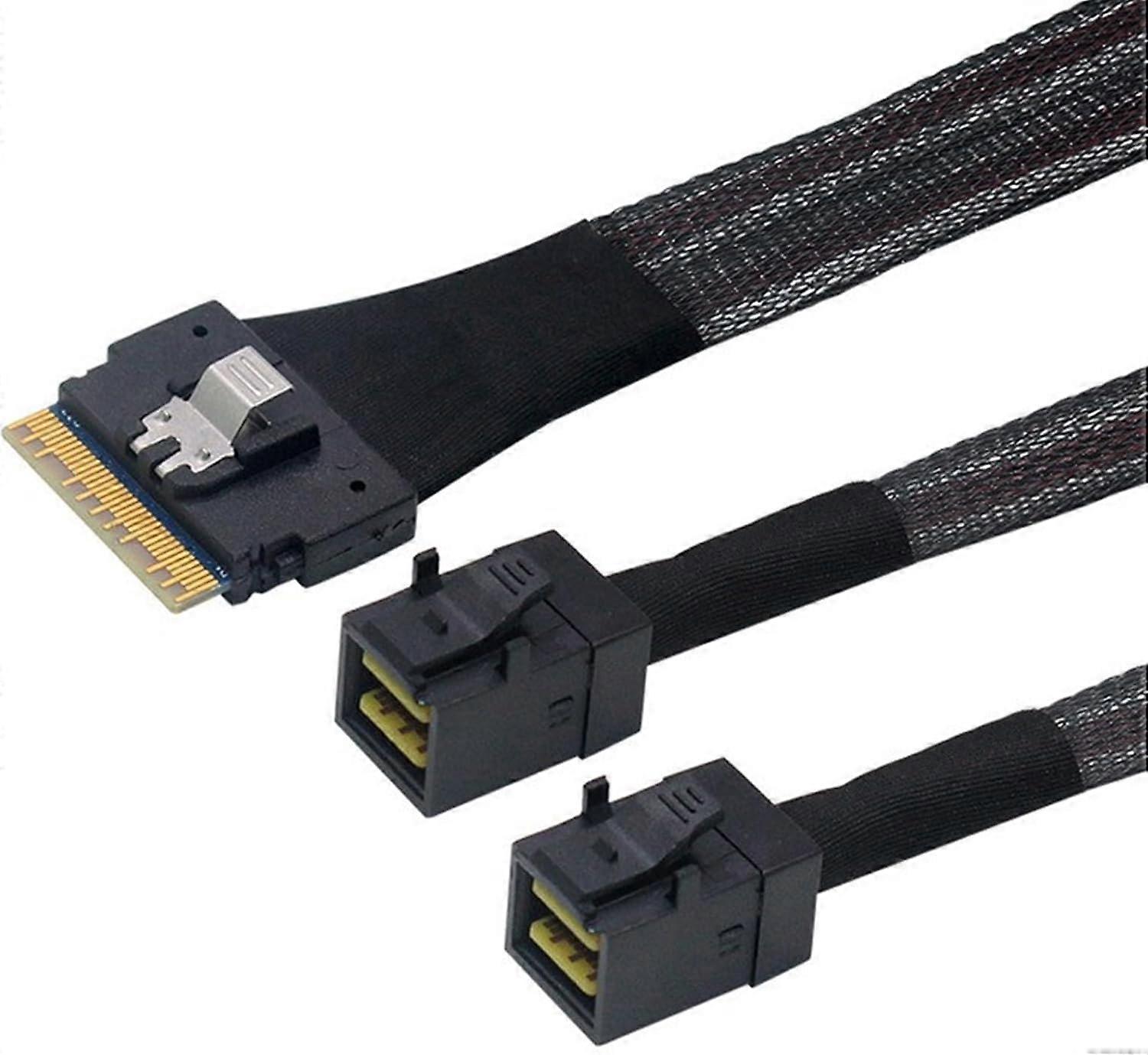 SFF8654 8i to Dual SFF8643 SAS 4.0 Cable 0.8m Speed Stable Server Data Transfer