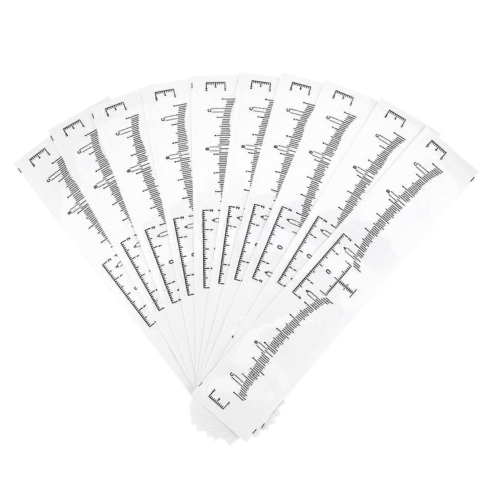 100Pcs Disposable Eyebrow Ruler Stickers for Precise Brow Alignment and Microblading Symmetry Guide