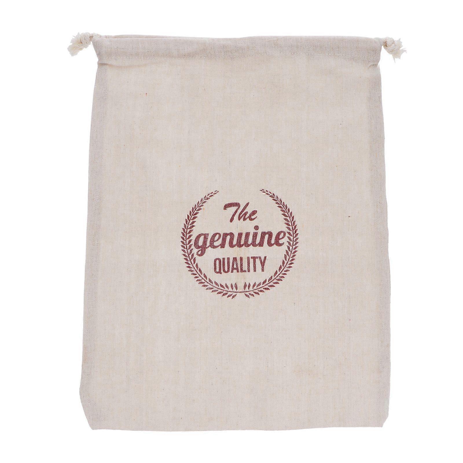 1Pc Linen Bread Bag Reusable Drawstring Bag Homemade Bread Storage Pouch