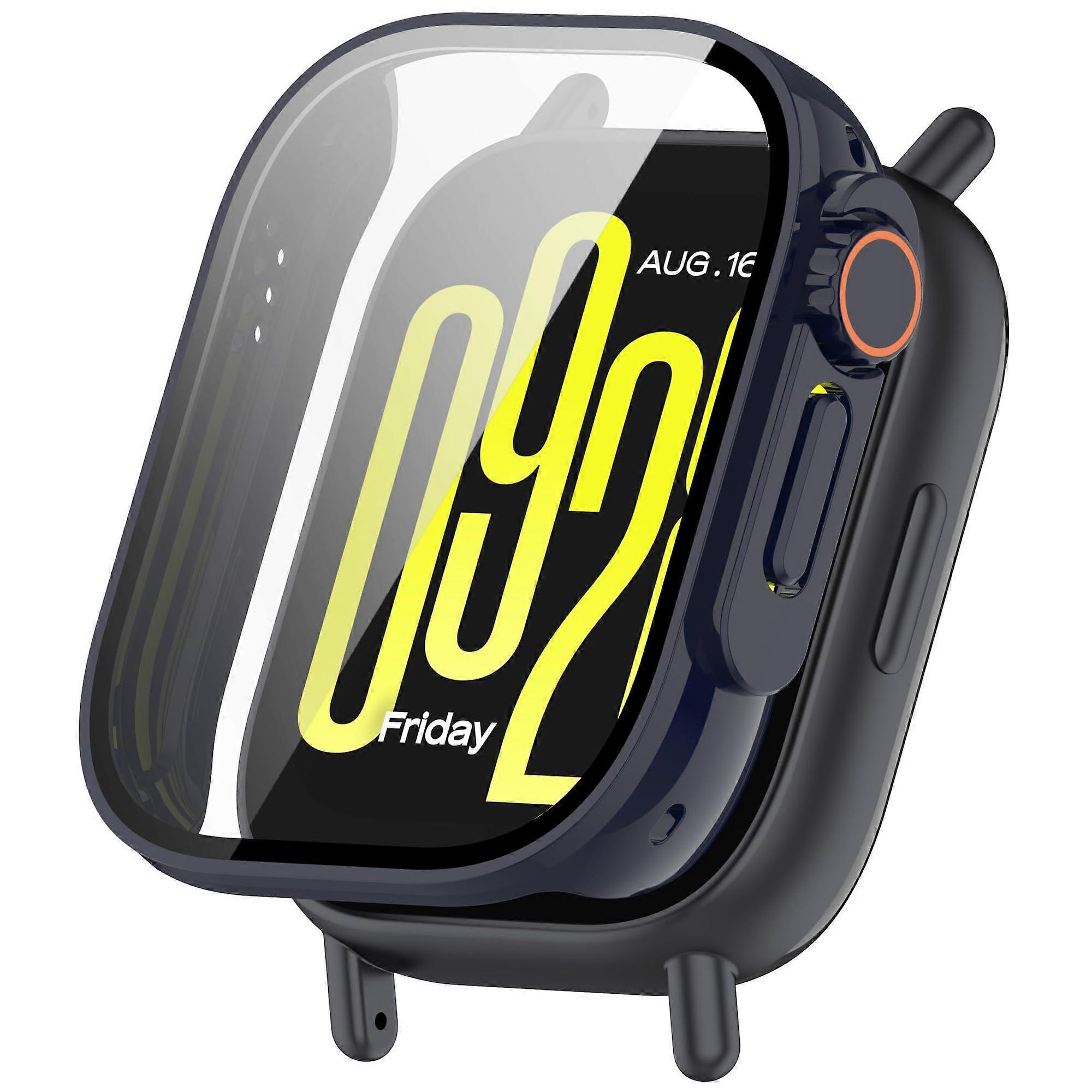 Screen Protector Case with Tempered Glass, Full Edge Shockproof Bumper Blue for Redmi Watch 5 Active