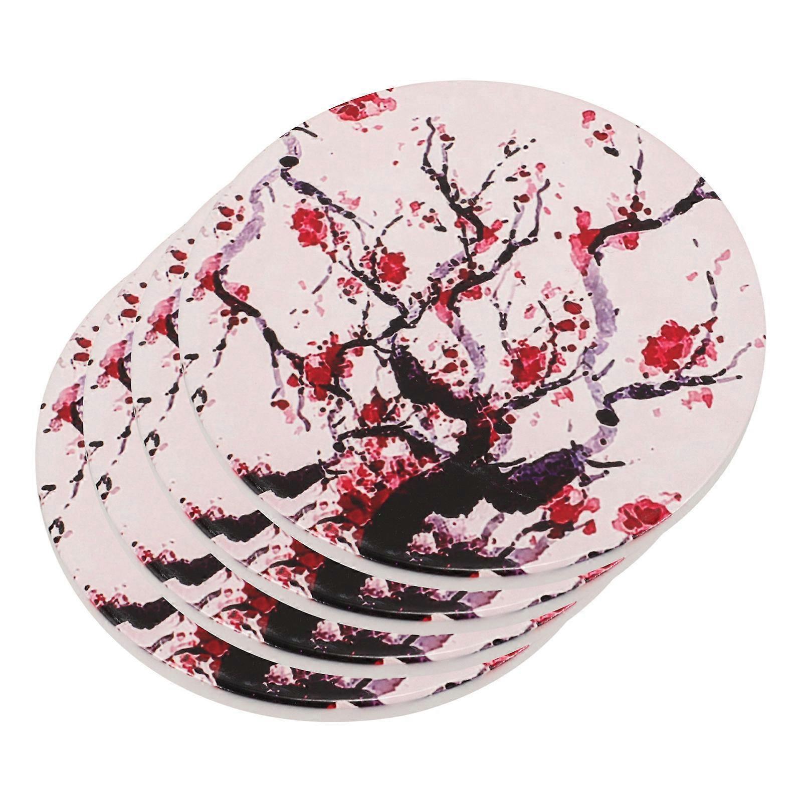 Ceramic Coasters Multi Color Round Coaster Drinking Set 4Pcs for Home Use