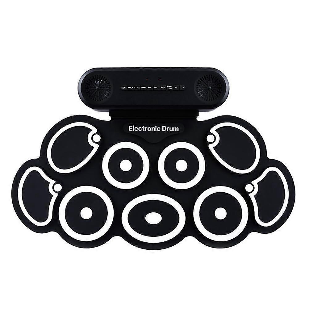 Electronic Drum Pad USB Foldable Roll Up Drum Kit with Pedal Low Noise Silicone Surface