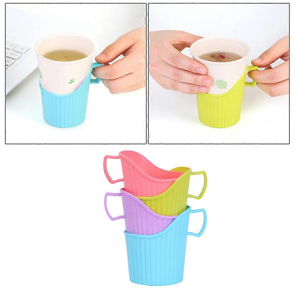 Cup Holder Disposable Paper Cup Holder for Insulation 10Pcs Color Random