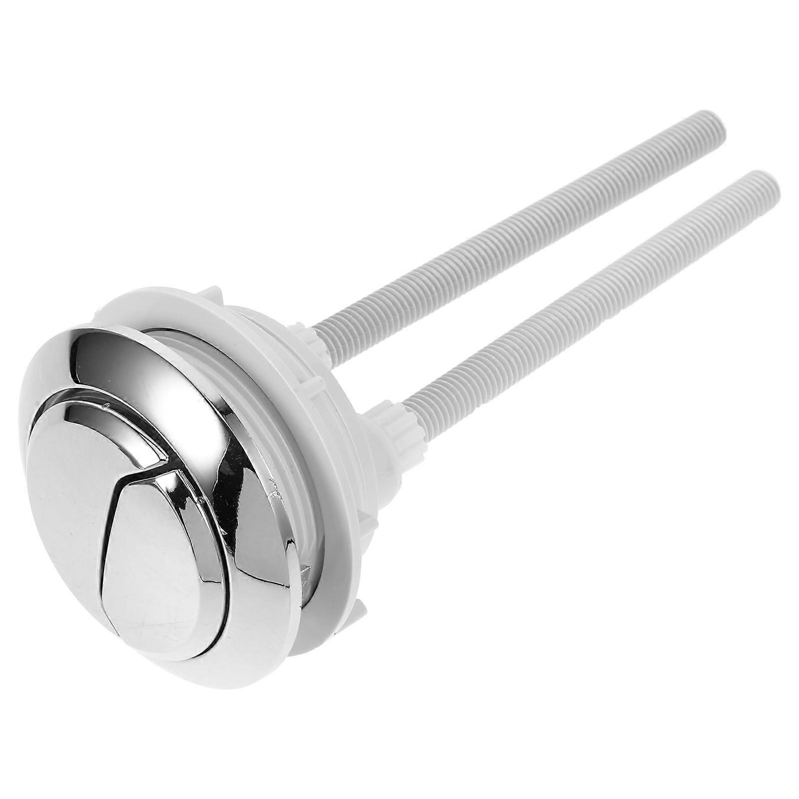 Bathroom Toilet Button Dual Push Button for Toilet Silver ABS Material