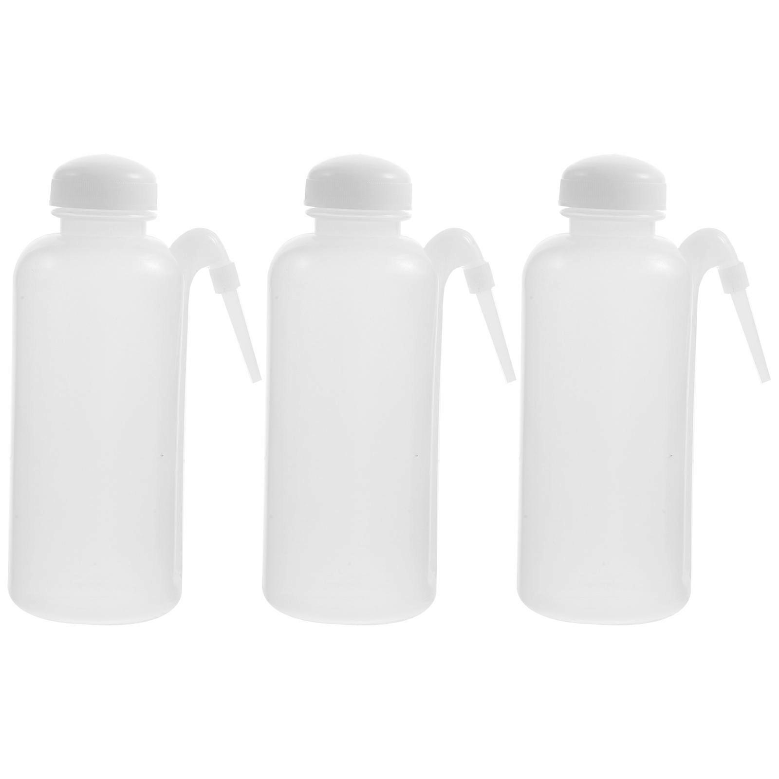 Refillable Bottle Washing Bottles for Storage 3Pcs Plastic Bottles White