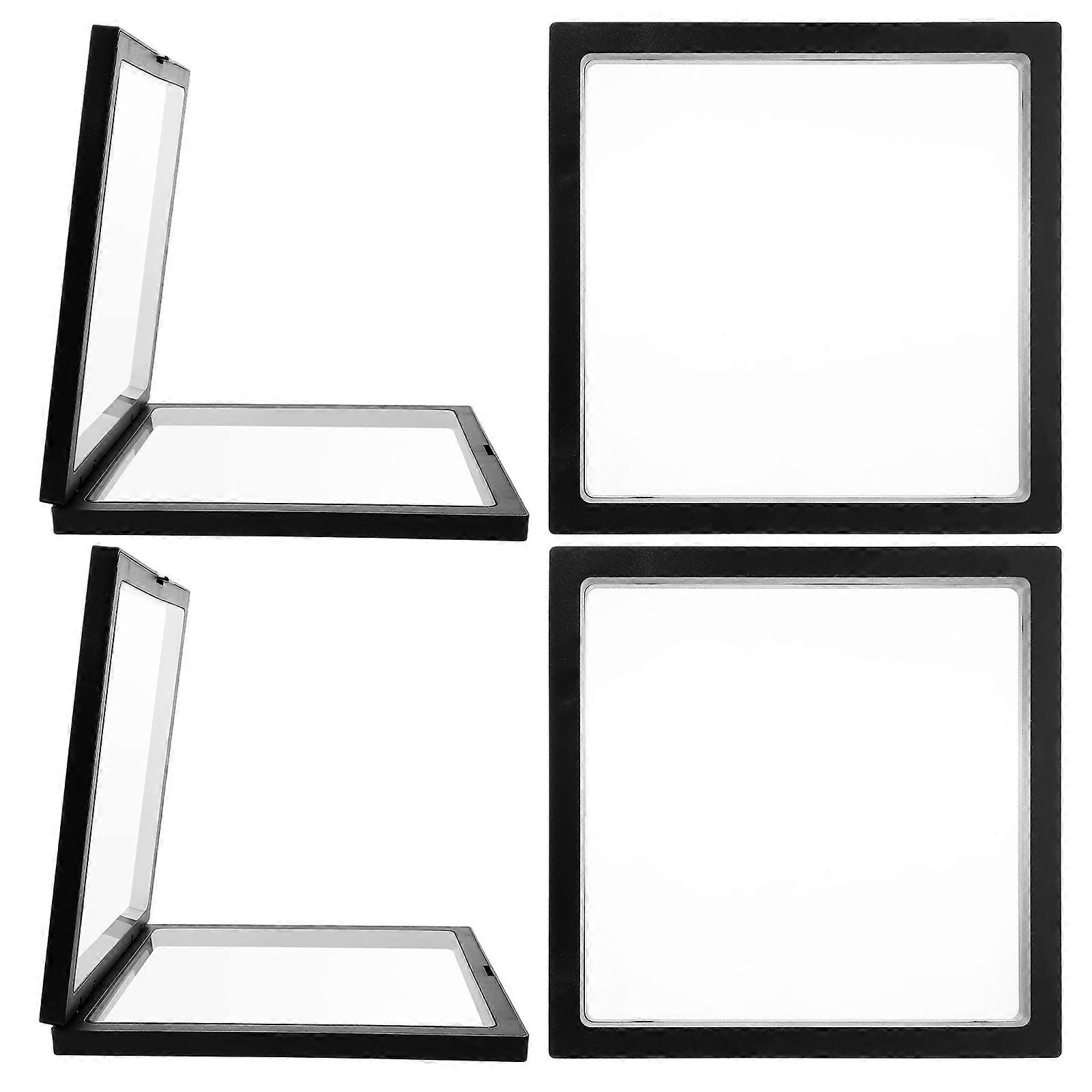 3D Floating Jewelry Display Frame for Display 4Pcs Transparent Ring Cases