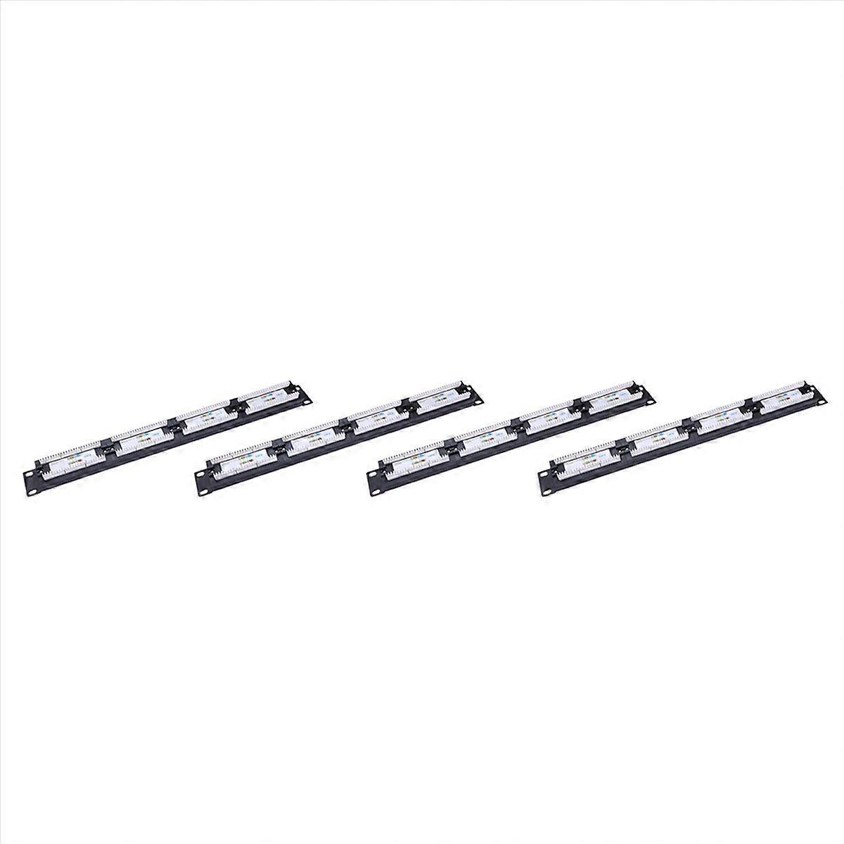 4X UTP 24 Port Rj45 Patch Panel Rack Cable Wall Mounted Bracket Connector Rack Tool Ethernet Lan Net