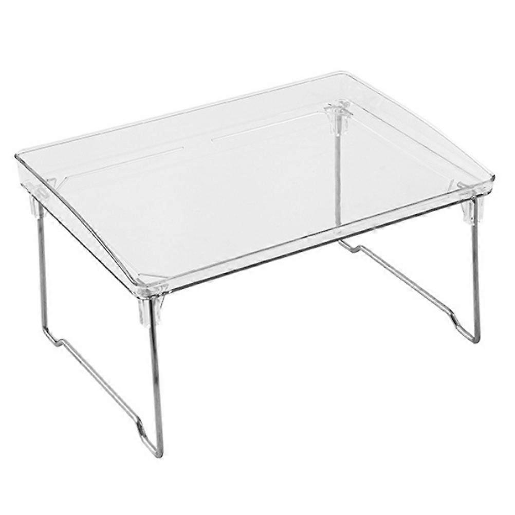 Stackable Cabinet Shelf Storage Shelf For Desk Organization Load-Bearing Rectangular Plastic And Metal 1Pcs