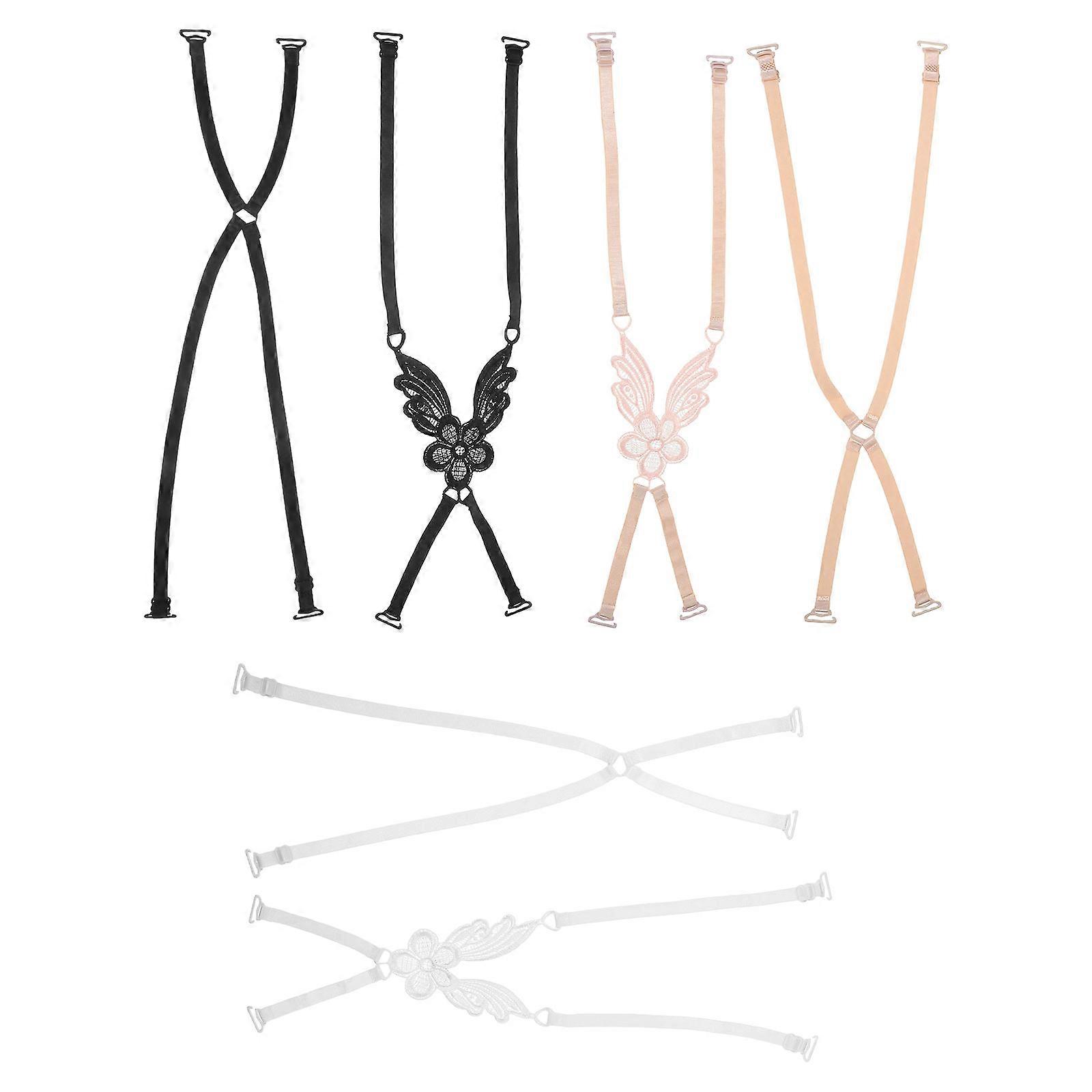Adjustable Cross Back Bra Straps Clips for 6Pcs Removable Elastic Shoulder Replacement