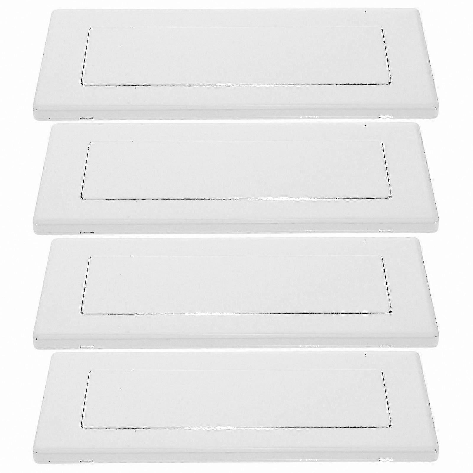 4-Pack Plastic Junction Box Covers, Rectangular Wall Plates for Electrical Outlet Concealment