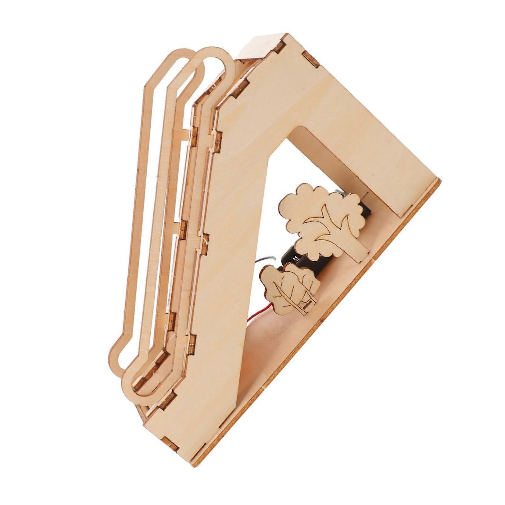 STEM Educational Escalator Model Kit, Wooden Mechanical DIY Elevator Project for HandsOn Learning