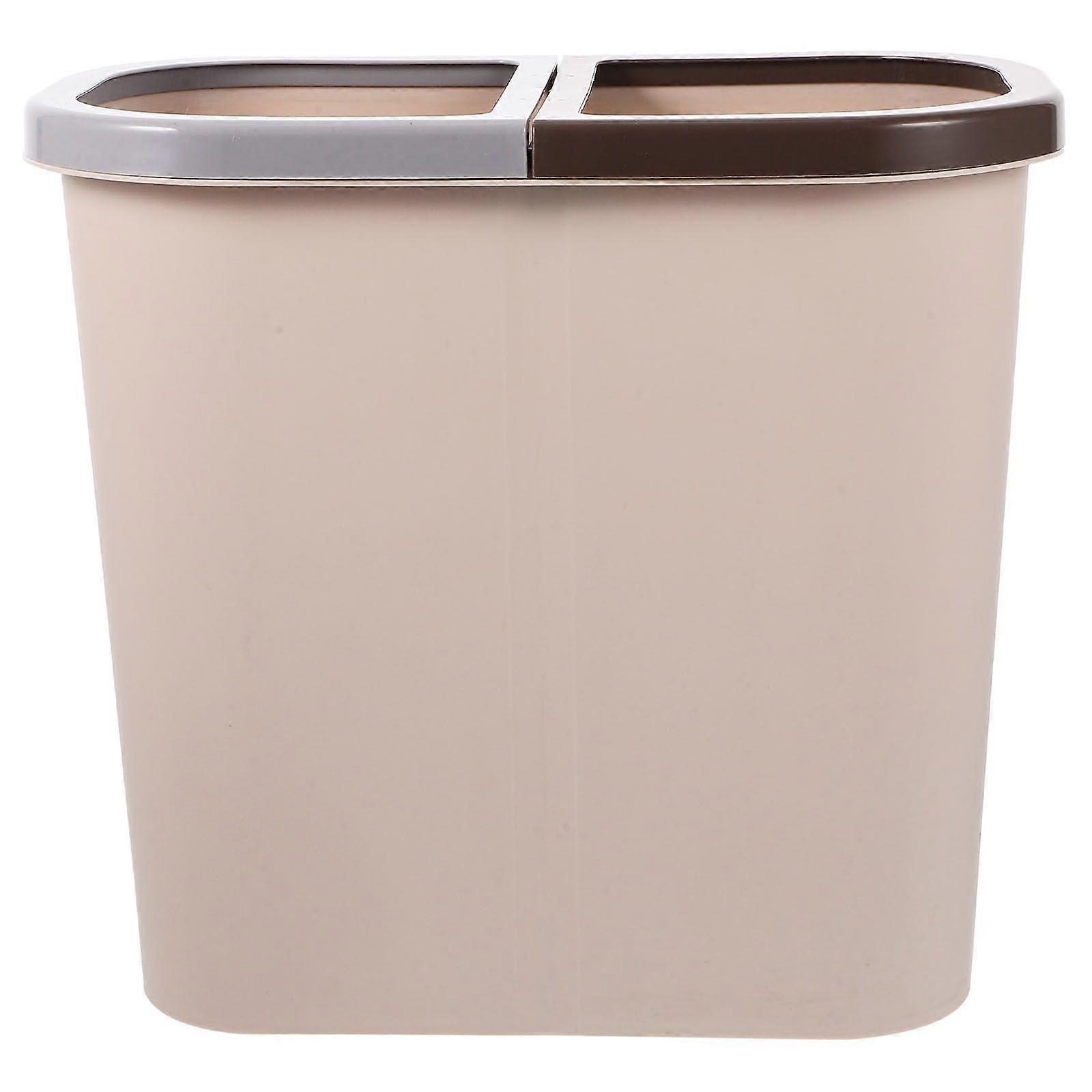 Double Compartment Rubbish Bin Kitchen Trash Can Garbage Bin Garbage Separation Can