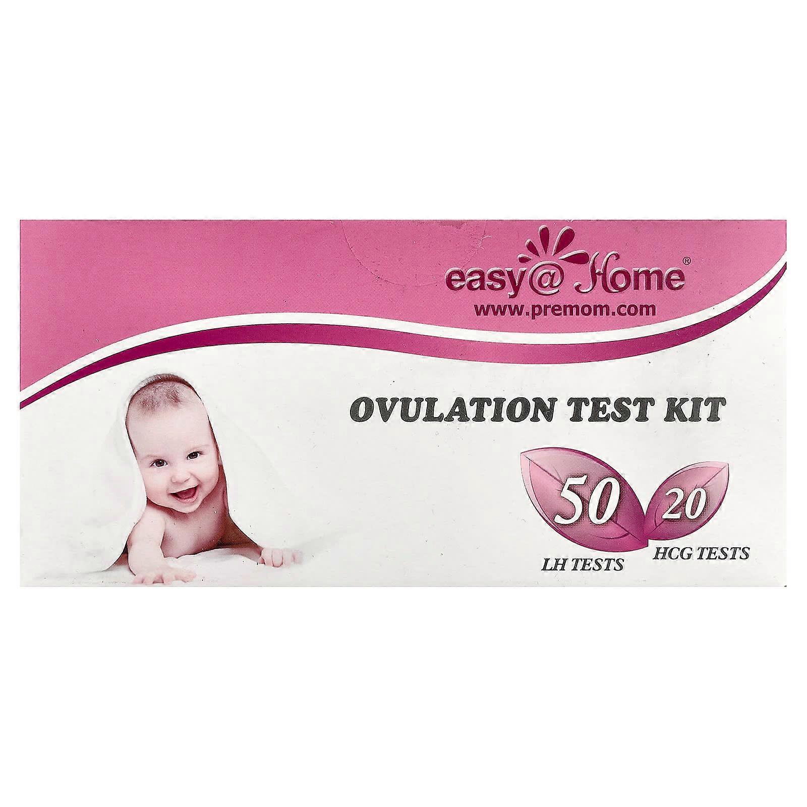 Easy@Home, Ovulation Test Kit, 50 LH Tests, 20 HCG Tests