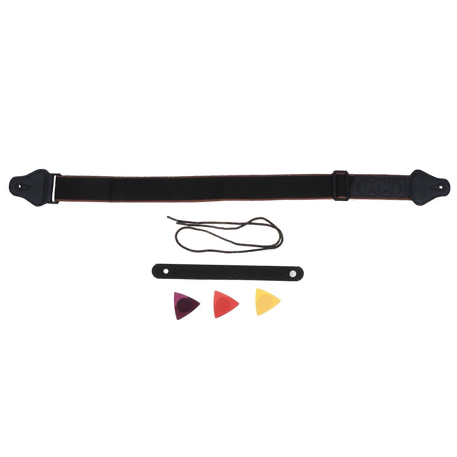 Cotton Guitar Strap Set for Guitar Use with 2Sets Insertable Picks