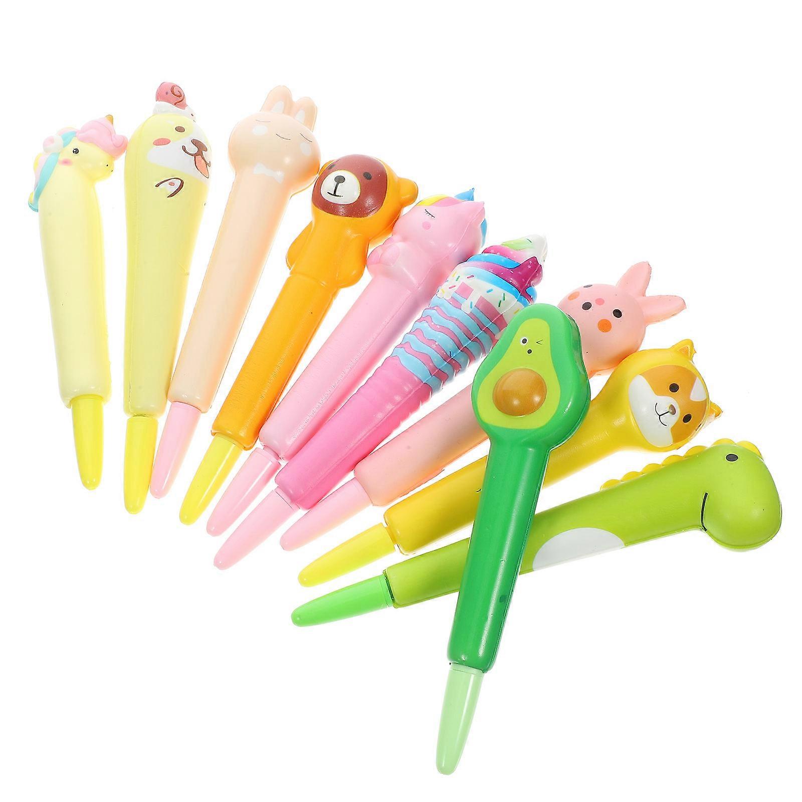 Cartoon Gel Pens Decompression Pen for Writing Use 10Pcs Multi-Function Pens