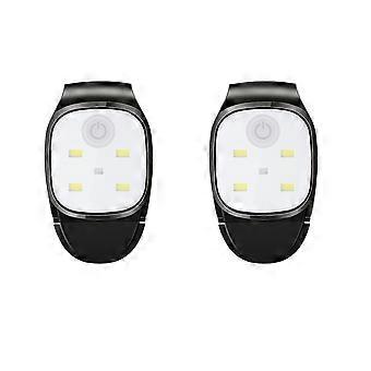 2 Stück Outdoor-Rennscheinwerfer zum Anclipsen, USB-wiederaufladbar, reflektierende LED-Leuchte, Sicherheitsleuchte aus Kunststoff für Rennzüge, 6,5 x 4 x 2,5 cm, Schwarz