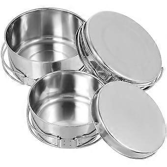 Stackable Stainless Steel Camping Pot Pan Set for Outdoor Use 4Pcs