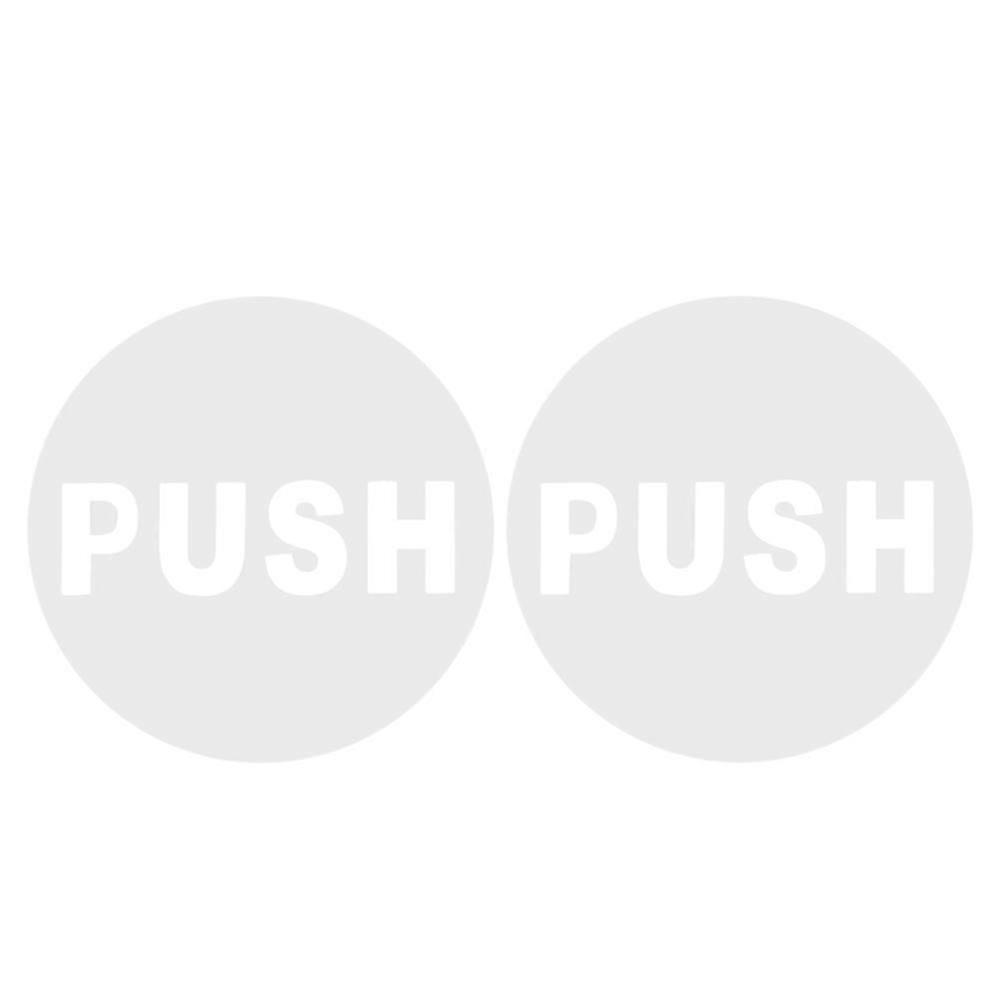 Push Pull Door Stickers, Round Shape, PVC, 2Pcs, For Home Warehouse Glass Doors
