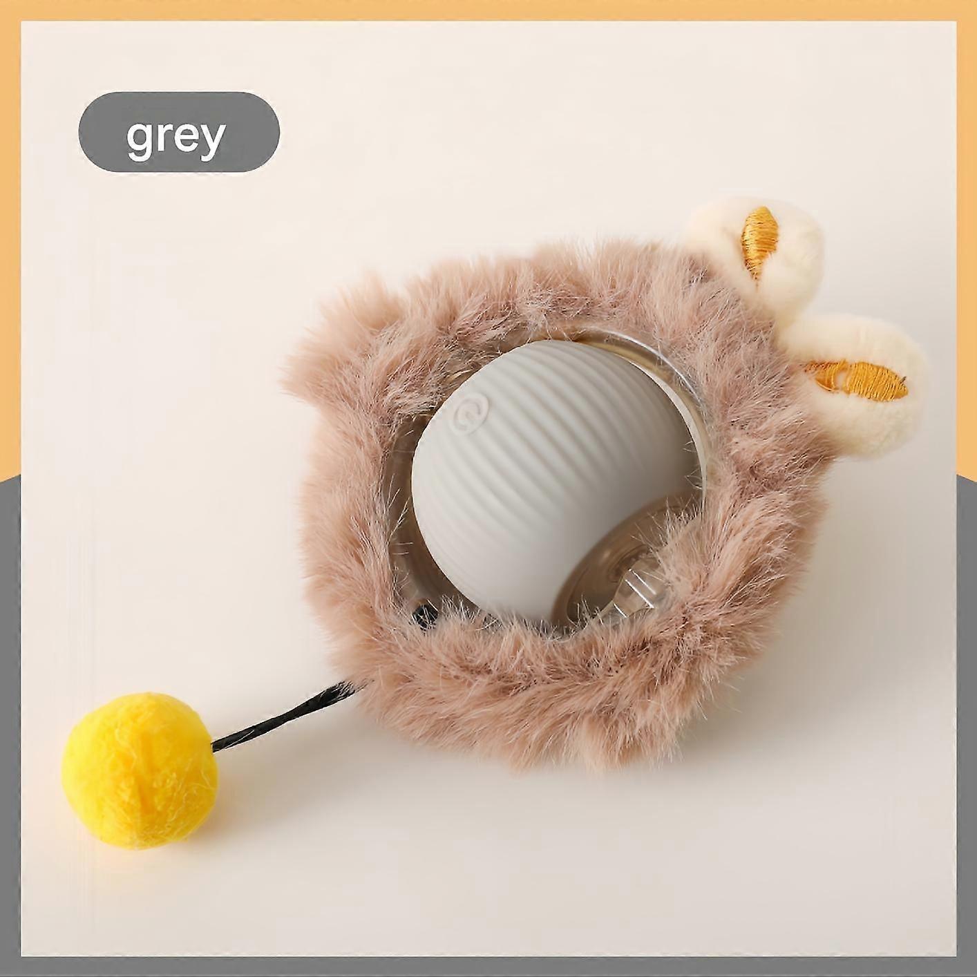 Interactive Cat Toy Ball, Automatic Rolling Cat Toy with Feather Tail