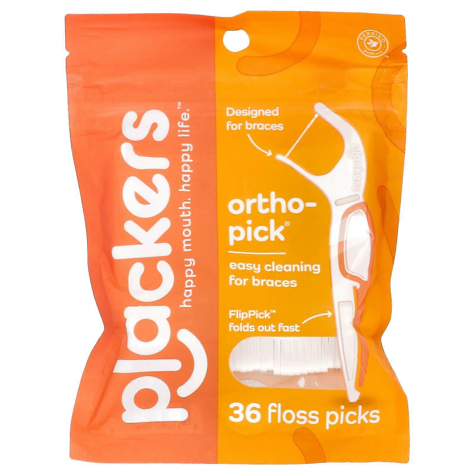 Plackers, Orthopick, Floss Picks, 36 Count, 6-Pack