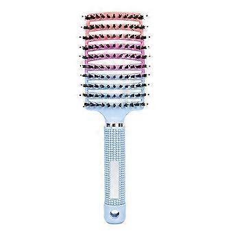 Curved Vented Boar Bristle Hair Brush - Detangles, Massages Scalp & Promotes Healthy Hair for All Hair Types