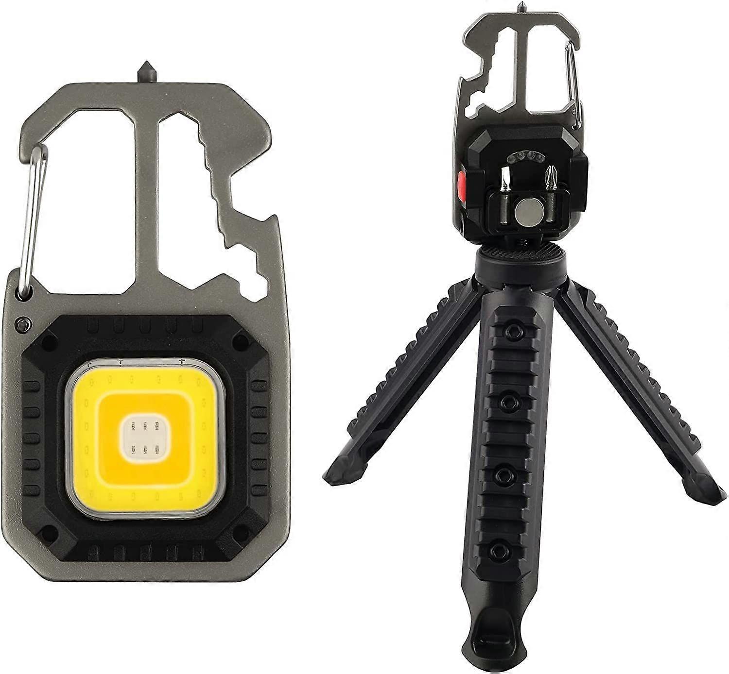 Portable Mini Work Light 7 Modes Keychain Waterproof Flashlight Rechargeable