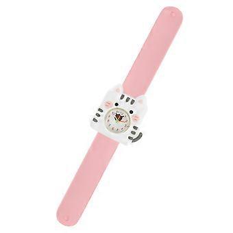 Kids Slap Bracelet Watch, Pink Silicone Alloy, Fun Playtime Fashion Wrist Watch for Girls, 1 Pack