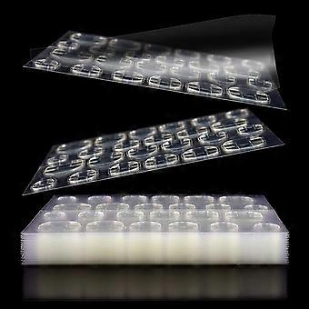 KATEA 360 stuks (15 vellen) zelfklevende lipjes ultradunne waterdichte ademende dubbelzijdige gelei nep nagel sticker super plakkerige valse nagel lijm sticker trans