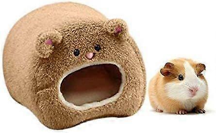 Dww-Plush Hamster Hammock Warm Soft Bed Mouse Rabbit, Brown