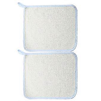 Panni da bagno esfolianti in nylon, set da 4 pezzi, colore beige.