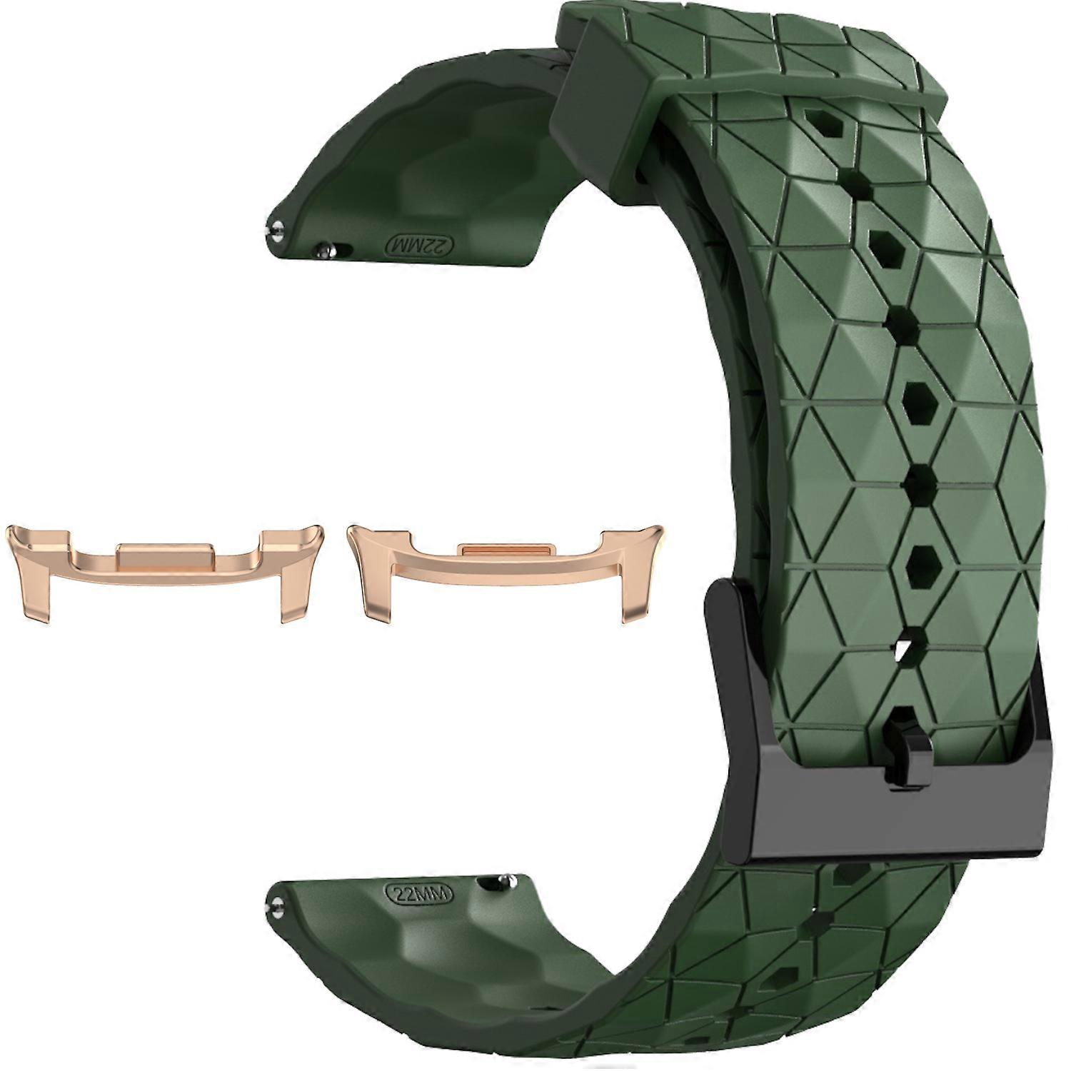 For Samsung Galaxy Watch 8 / 8 Classic / Ultra 2 Silicone Football Design Replacement Arm Band Dark Green