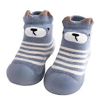 Warm Knit Baby Boy Slippers, Soft Sole Rubber Shoes for 12-18M, Size 113, Compatible with Toddler Boys & Girls