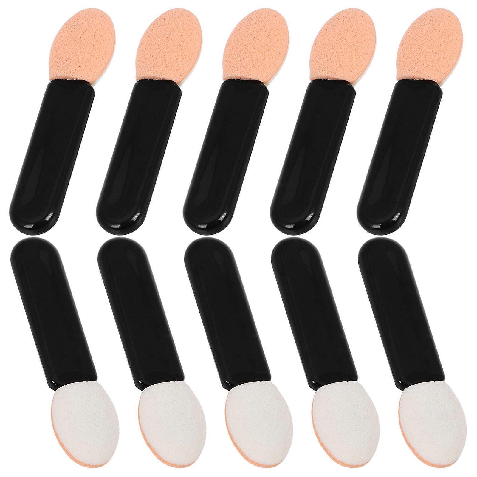 Black Mini Eyeshadow Applicator Makeup Brush for Multiple Uses 10Pcs